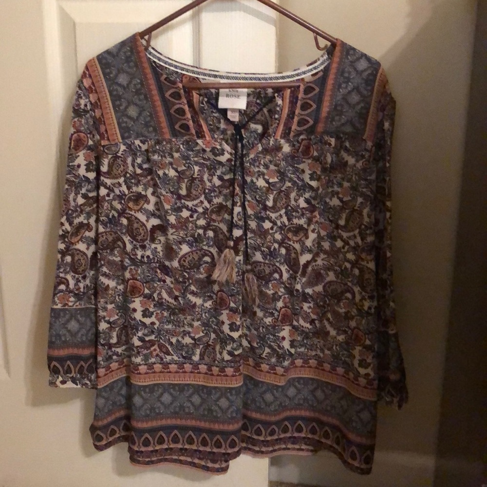 Beautiful multi color boho top,